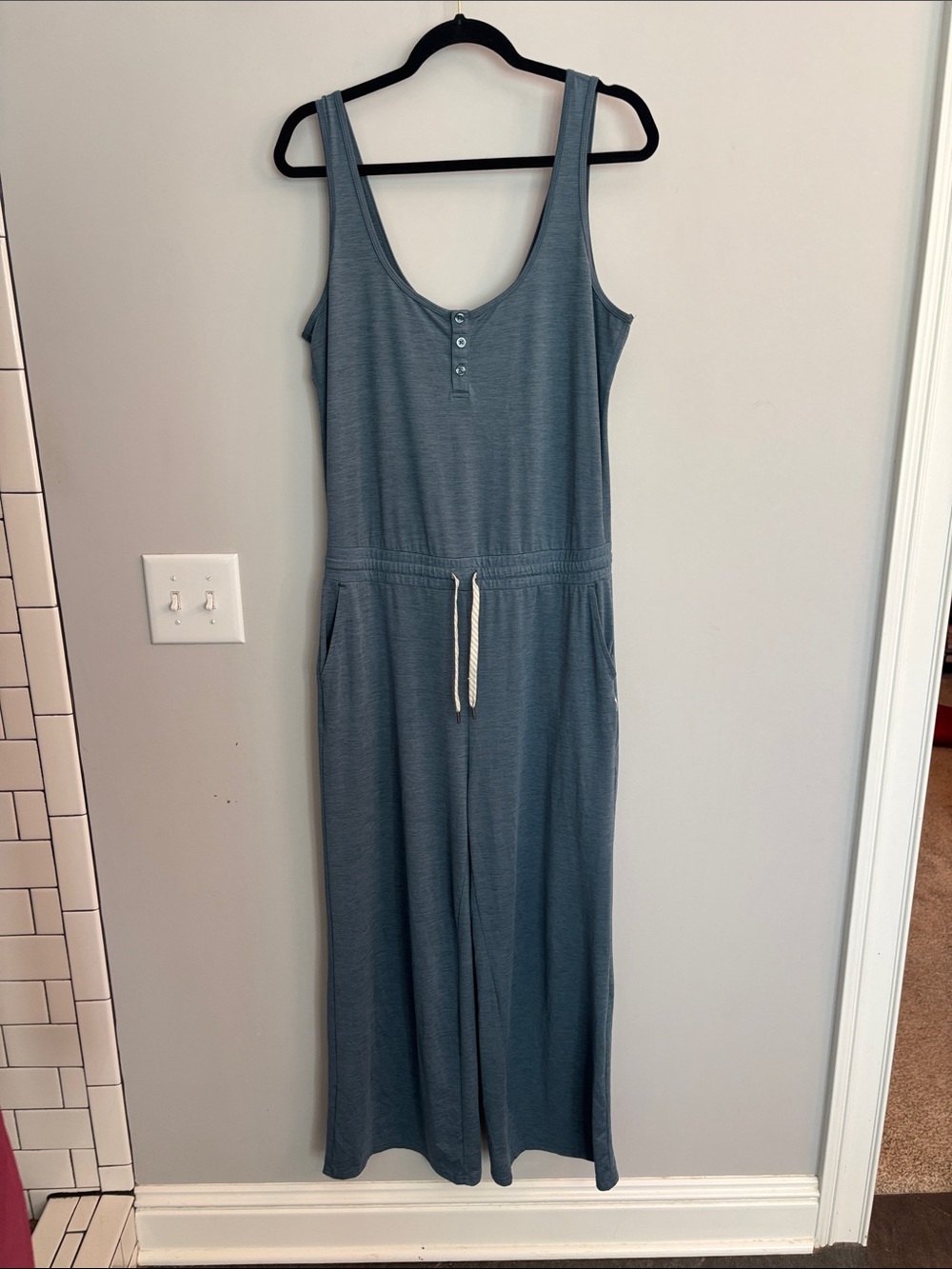 VUORI halo Sleeveless Wide-Leg Jumpsuit in Slate Blue